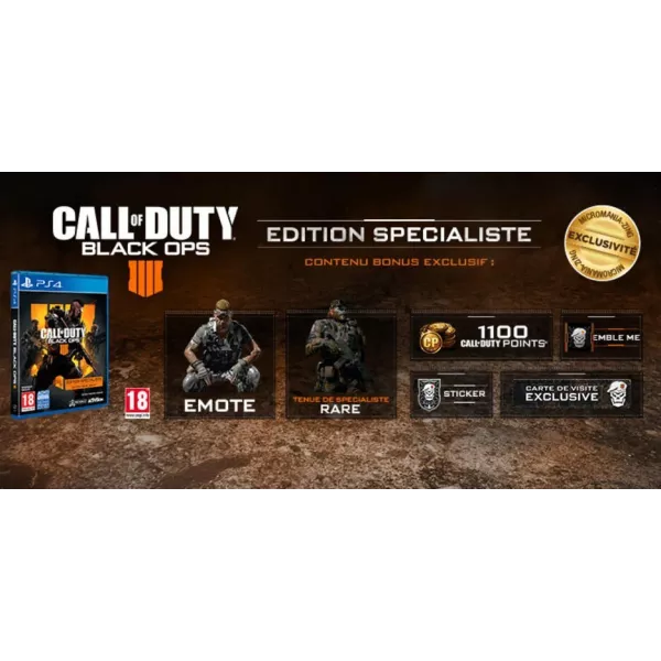 Call Of Duty Black Ops 4 Edition Specialiste PS4