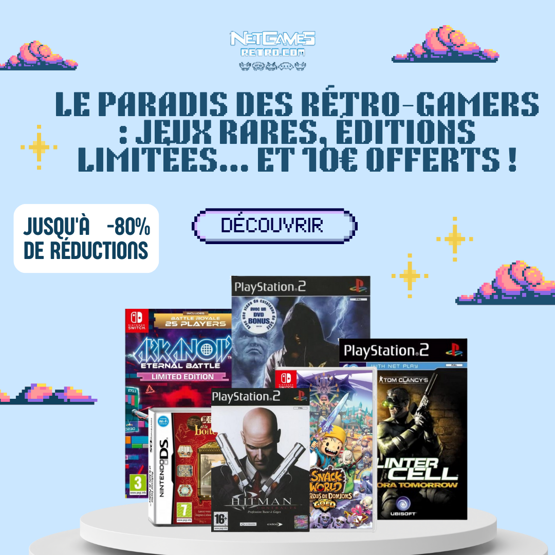 10€ offerts sur votre première commande ! Plongez dans la nostalgie du jeu vidéo